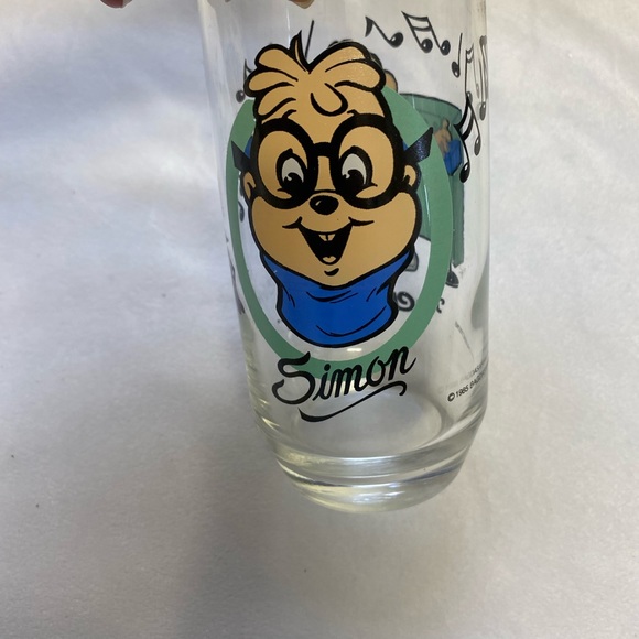 Vintage 1985 Alvin  and the Chipmunks Simon Drink Glass 1980s Pristine - Picture 6 of 11